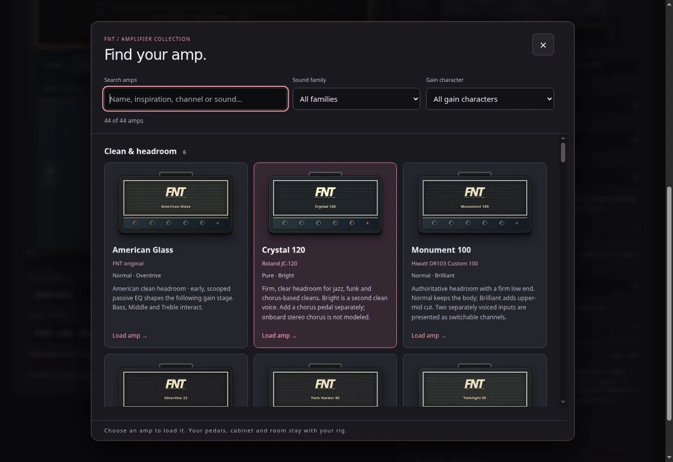 Actual Full Stack amp browser: clean/headroom collection, captured October 31.